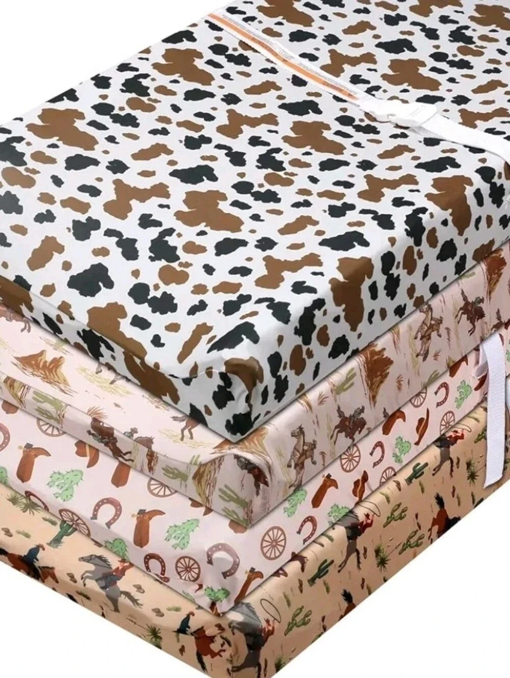CroBlissful 4 Pcs Western Stretchy Baby Changing Pad Covers Soft Diaper Changing